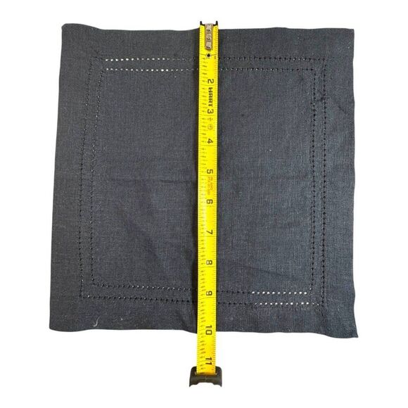 Williams-Sonoma Black Linen Napkin 100% Replacement Formal Dining Cut Out VTG - Picture 3 of 6